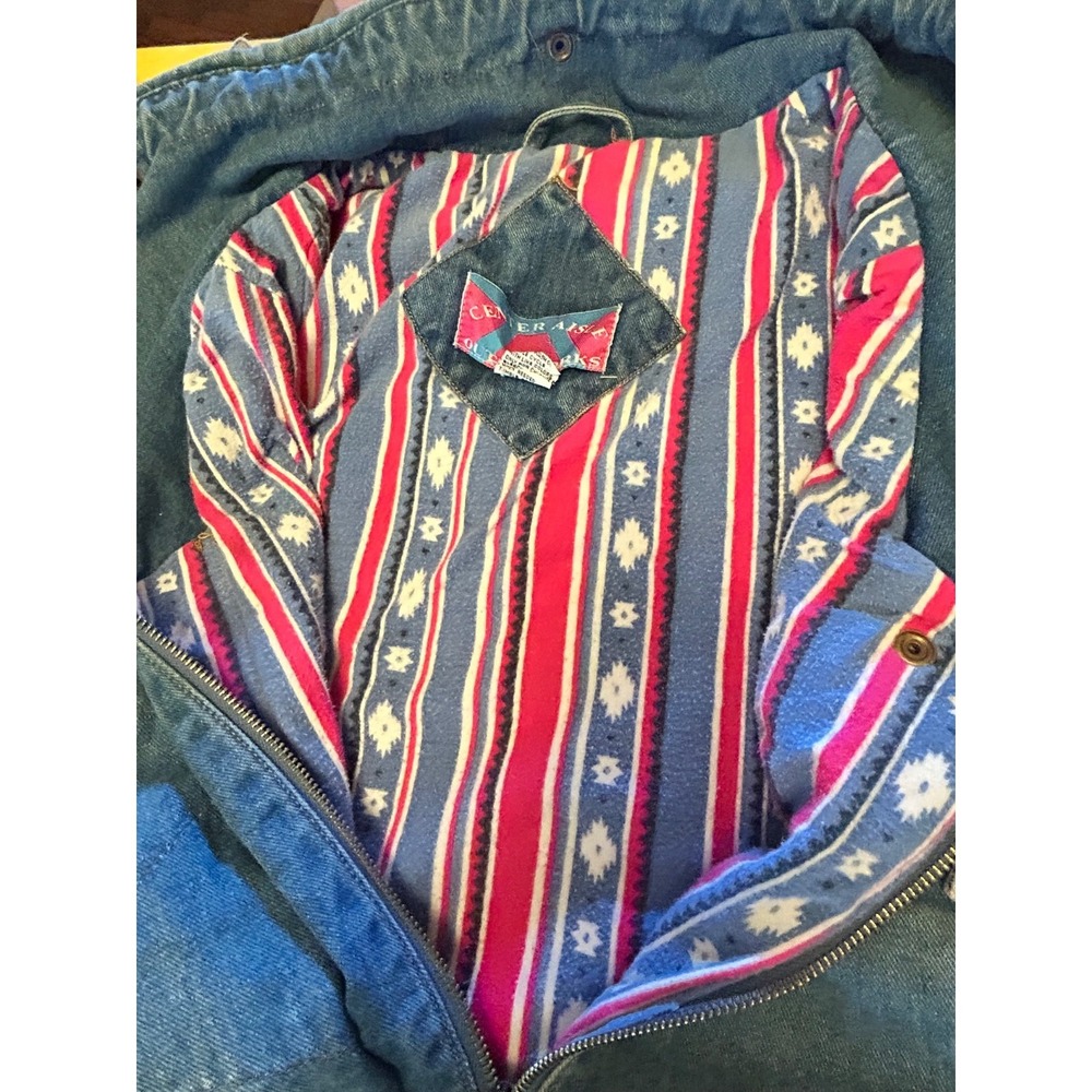 VTG Long Insulated Denim Coat Womens Size Small 80s 90s - Picture 4 of 7